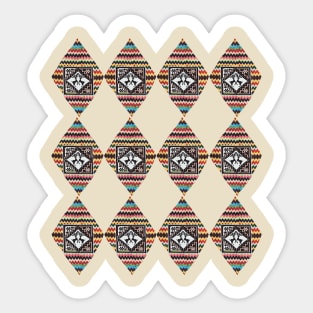 Diamond pattern, small deer, knit pattern Sticker